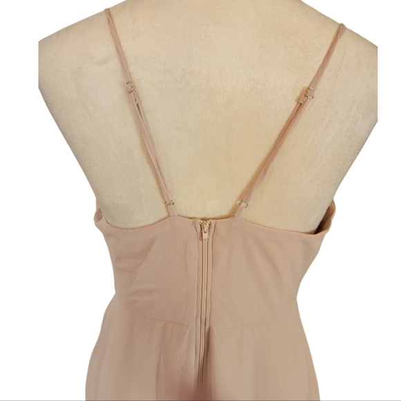 NWT Birdy Grey Theresa Creamy Beige Long Chiffon Gown Size Medium - Picture 7 of 8
